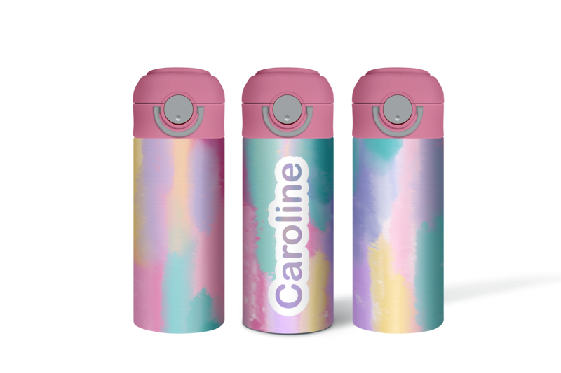 Abstract Bright Pastels Personalized Stainless Steel Water Bottle